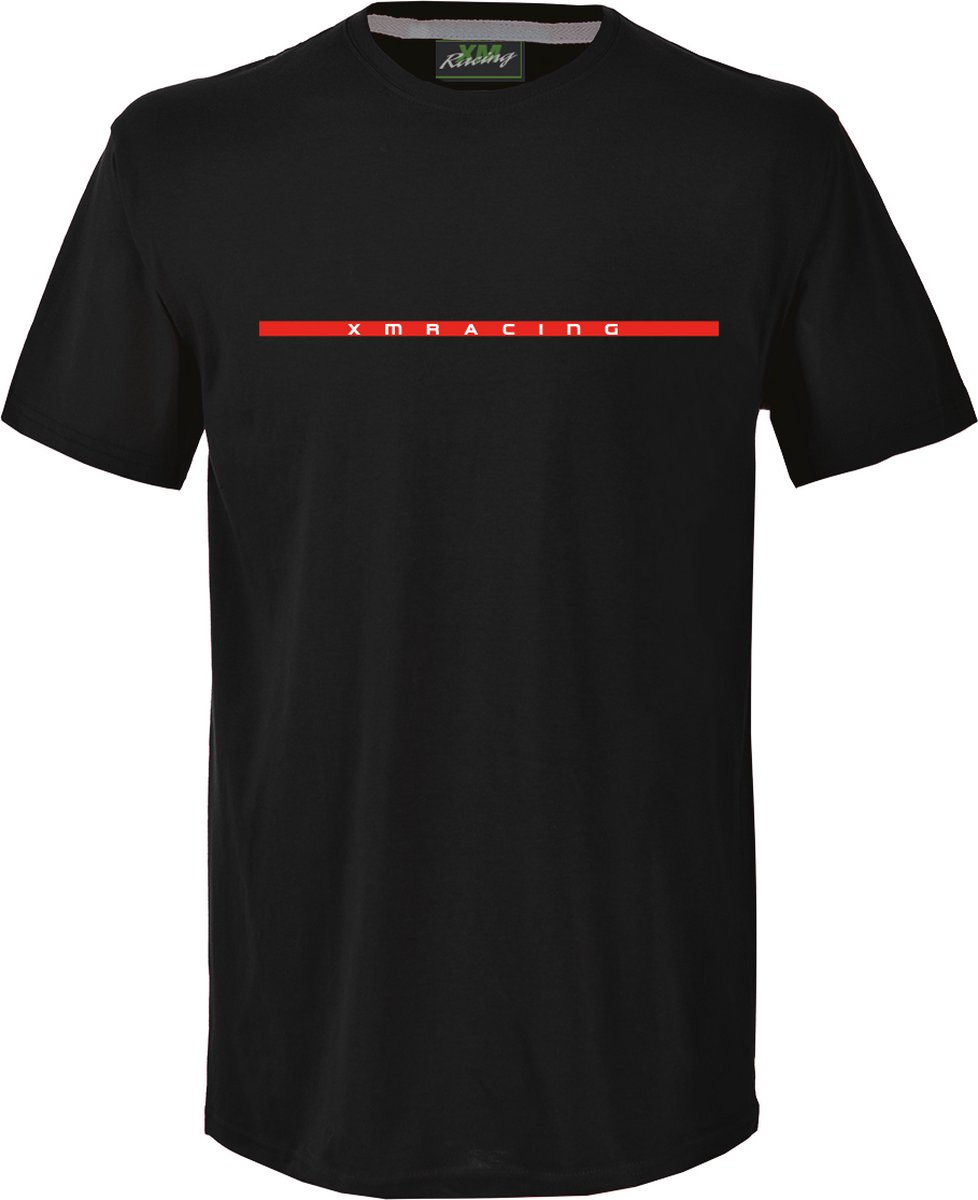 XM Racing - Heren - Inside Line Logo T-Shirt - Basic Voor Elke Dag - Lichtgewicht - Zwart - XL