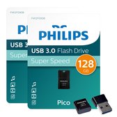 Bol.com Philips FM12FD90B USB Stick Pico Edition - 128GB - USB3.0 - Keychain - 2-Pack - Sunrise Orange/ Midnight Black aanbieding