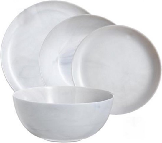 Luminarc Service de vaisselle Diwali Marbre - 19 Pièces - 6 personnes -  Motif marbre... | bol