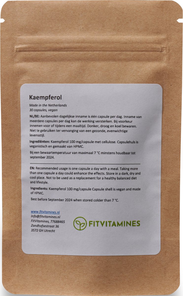 Kaempferol 30 vegan capsules 100 mg/capsule bol