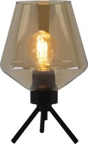 Chericoni Tris - Tafellamp - 1-lichts - Ø 17,5 cm - Zwart Amber glas