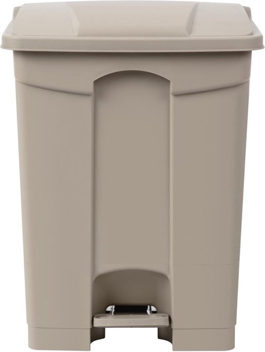 Goedkoopste Jantex beige pedaal afvalbak 65Ltr