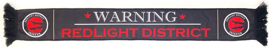 Sjaal met opdruk Dames & Heren - 147x18cm - Red Light District - Zwart met logo - Zwarte franjes - Vrachtwagen Interieur - Auto - Accessoires - Chauffeur