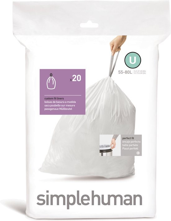 Simplehuman Code U Afvalzakken - 55 l - 20 stuks