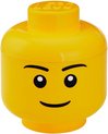 Lego - Opbergbox - Hoofd - Boy Groot - Rond - Stapelbaar - Kunststof - Geel