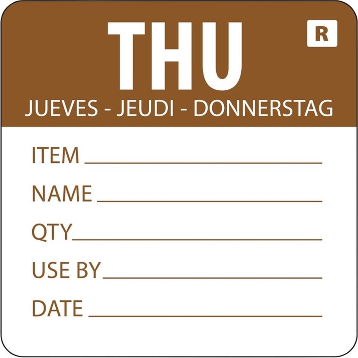 Codelabel groot donderdag Neutraal Bruin                          500 stuks