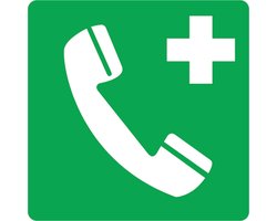 noodtelefoon sticker bestellen - Stickers - Sticker voor noodtelefoon - Eerste hulp - 15 x 15 centimeter (E004)