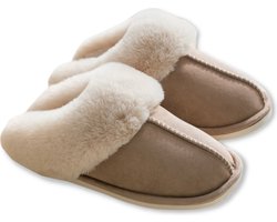 Fluffy open sloffen voor dames en heren - khaki