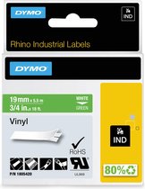 DYMO Rhino industriële Vinyl Labels | 19 mm x 5,5 m | witte afdruk op groen | zelfklevende labels voor Rhino & LabelManager labelprinters