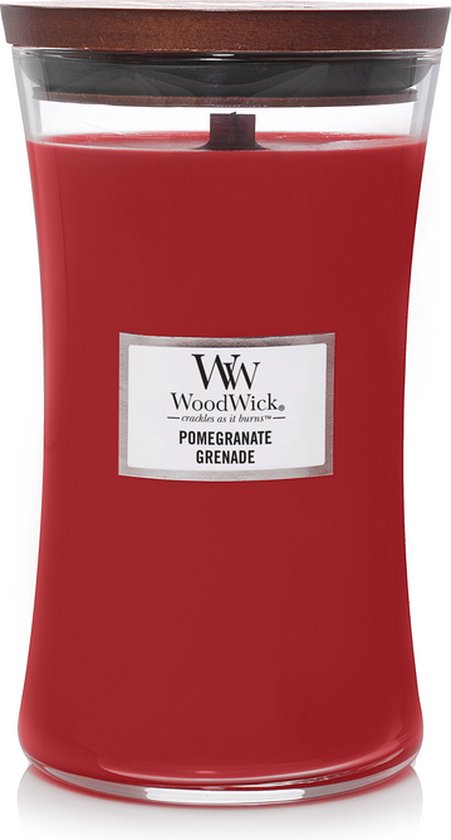 WoodWick Geurkaars Large Pomegranate - 18 cm / ø 10 cm