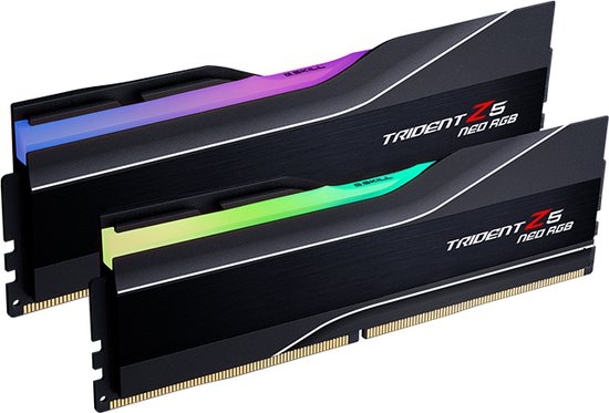 G.Skill Trident Z5 Neo RGB F5-6000J3038F16GX2-TZ5NR - Geheugen DDR5 - 32 GB: 2 x 16 GB - 288-PIN - 6000 MHz / PC5-48000 - CL30 - 1.35V - AMD EXPO - Non-ECC - zwart