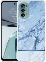 Motorola Moto G62 5G Hoesje Blauw Marmer - Designed by Cazy