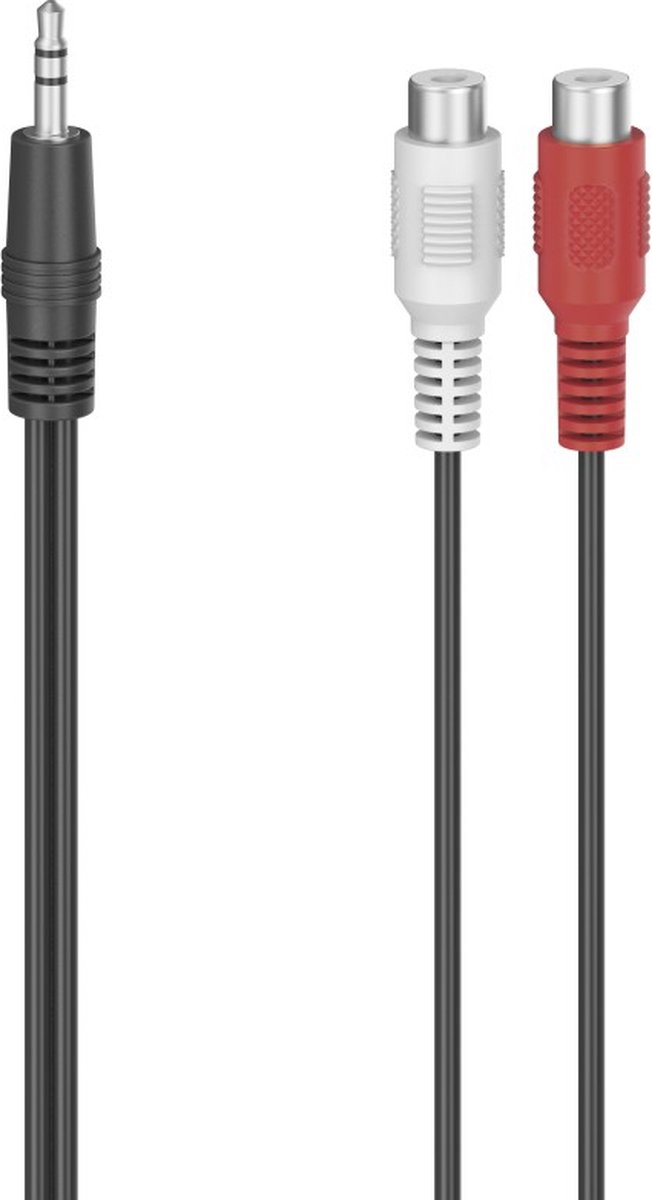 Hama 00205185 Cinch / Jackplug Audio Adapter [1x Jackplug male 3,5 mm - 2x Cinch-koppeling] Zwart