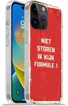 Geschikt voorApple Iphone 14 Pro Max hoesje - Niet storen ik kijk Formule 1 - Spreuken - Quotes - Racen - Siliconen Telefoonhoesje