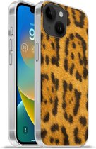 Geschikt voorApple Iphone 14 - Softcase hoesje - Luipaard vacht - Siliconen Telefoonhoesje