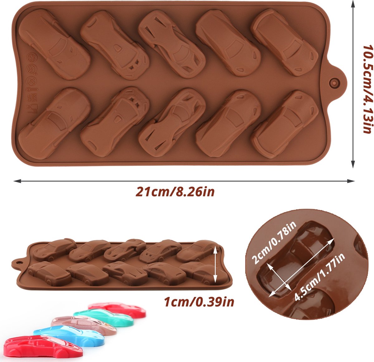 chocoladevorm Autootjes mal siliconen vorm voor ijsblokjes chocolade fondant