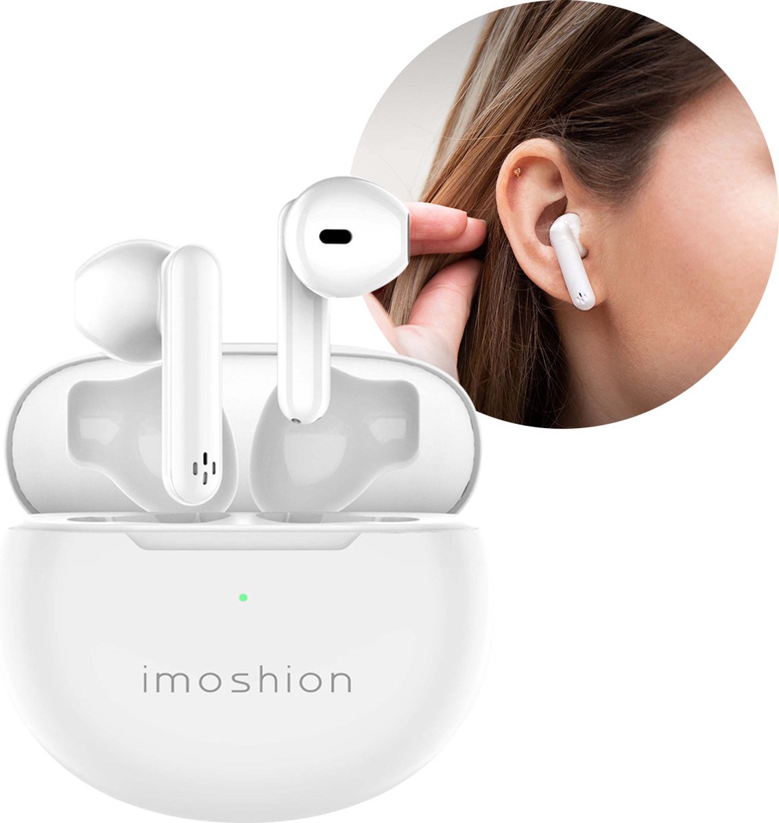 iMoshion Draadloze Oordopjes TWS-i2 Bluetooth Earbuds - Bluetooth Oordopjes - Draadloze Oortjes - Wit