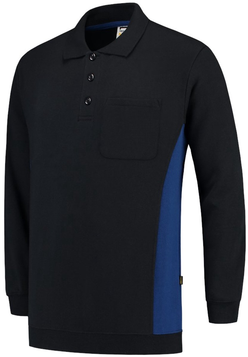 Tricorp polosweater Bi-Color - Workwear - 302001 - navy-koningsblauw - maat 5XL