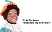 Perruque Pieten luxueuse capuche réglable marron-noir - Sinterklaas party theme party Sint and Piet