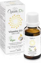 Optim D3 - Complément alimentaire de vitamine D végétale - vegan - naturel |-500UI par goutte - flacon de 20ML - Lichen - plantes - adultes - enfants