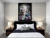 Photo sur toile châssis bois (18mm) 75x100cm 100% coton - Haute qualité Marilyn Monroe - Wall Art Graffiti Pop Art