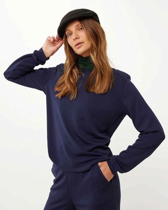 Shoulderpad Sweater Dames - Navy - Maat L
