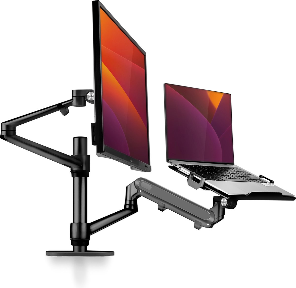 Alberenz® laptop monitor arm zwart met gasveer - Monitor Standaard - Laptop Standaard - Verstelbaar - Laptop Arm zwart - Gasveer