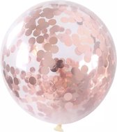 Confetti ballonnen transparant Rosé Goud 25 stuks