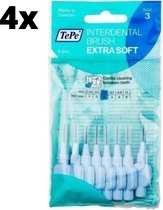 TePe Extra Soft Lichtblauw 0,6mm - 4 x 8 stuks - Voordeelverpakking
