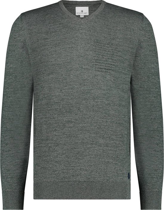 State of Art - Pull Col V Vert mousse - Taille 4XL - Coupe regular