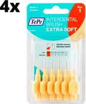 TePe Extra Soft Oranje 0,45mm - 4 x 6 stuks - Voordeelverpakking