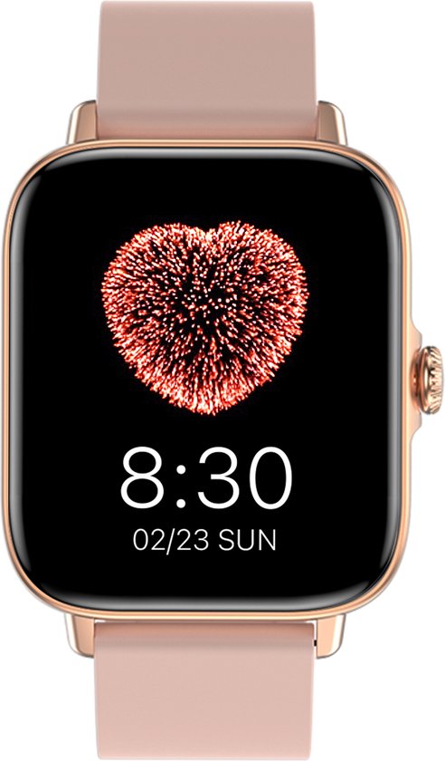 Bizoule Smartwatch CS3 Roze - Rose Goud - Smartwatch voor Dames en Heren - Stappenteller Horloge - Android en iOS
