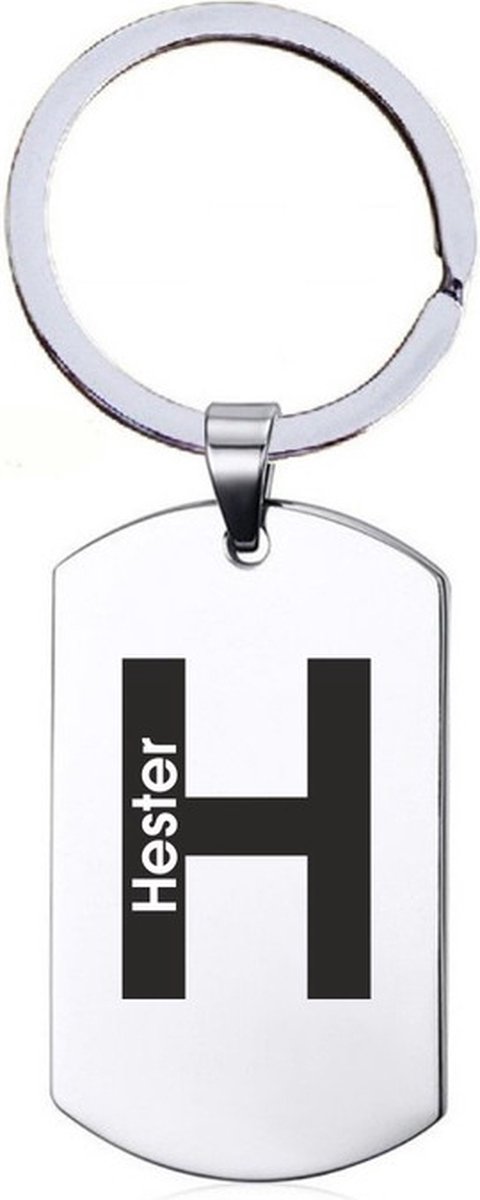 Naamkado - Hester - RVS Sleutelhanger