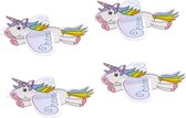 Unicorn Glider | Vliegende Eenhoorn 22 X 7 Cm | 4 stuks