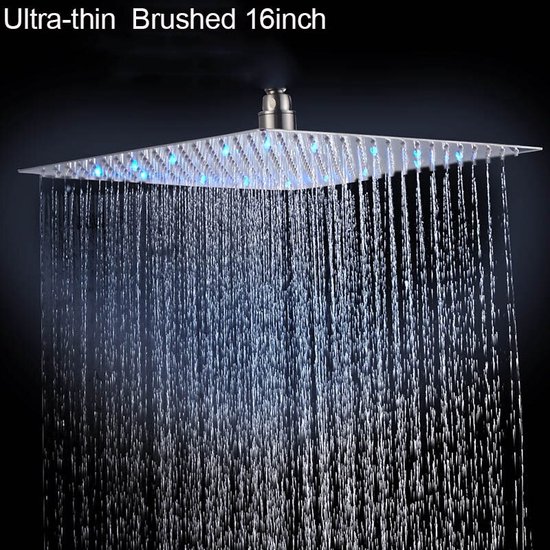 Douchekop Regenval LEDverlichting 16" Ultradun Grote