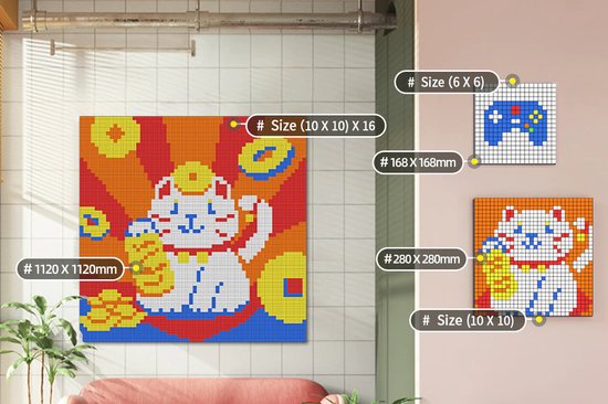 Thumbnail van een extra afbeelding van het spel GAN Mosaic 10x10 (100 3x3kubussen) - rubiks cube - puzzel -speedcube