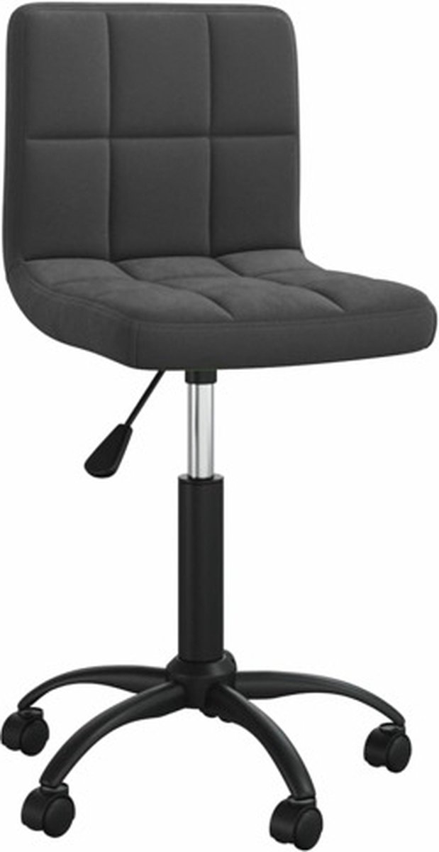vidaXL Kantoorstoel - draaibaar - fluweel - zwart