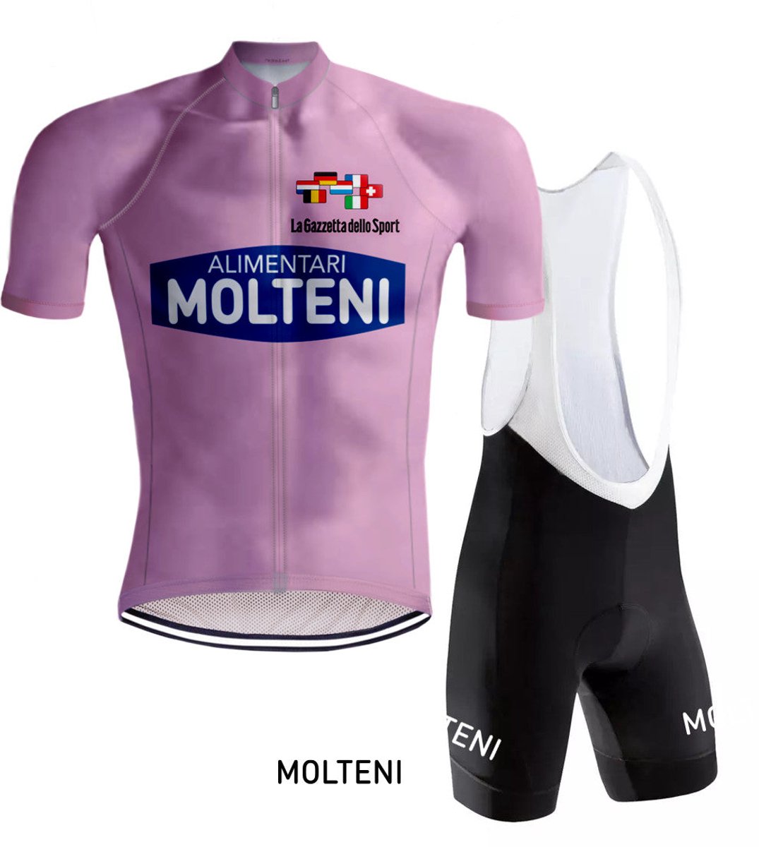 Retro Wielertenue Molteni Giro d'Italia Roze - REDTED - S