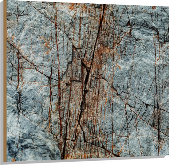 WallClassics - Bois - Rust in the Rock - 100x100 cm - 12 mm d'épaisseur - Photo sur Bois (Avec Système d'accrochage)