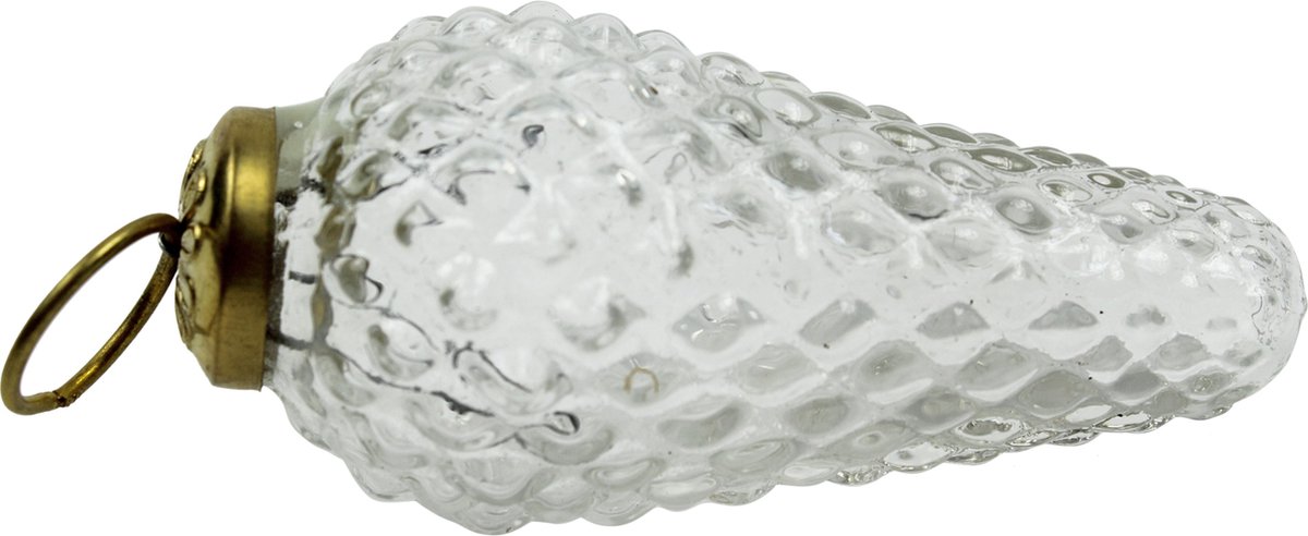 Glazen kerstbal dennenappel