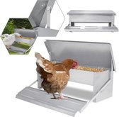 Voederautomaat met voetpedaal en deksel - Voersilo voor kippen, voor gevogelte - waterdicht en rattenveilig - 8.2L