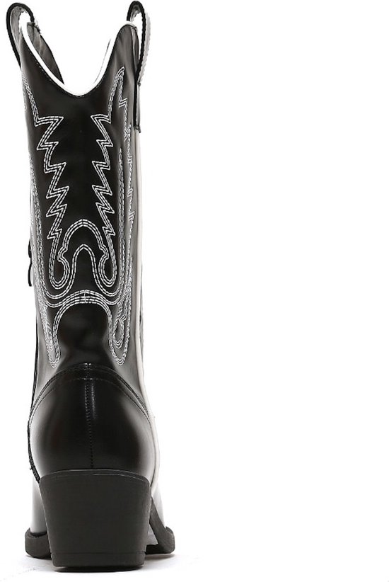 Smile Favorites® Dames Cowboylaarzen Western - Zwart - Imitatieleer - Maat 36 -