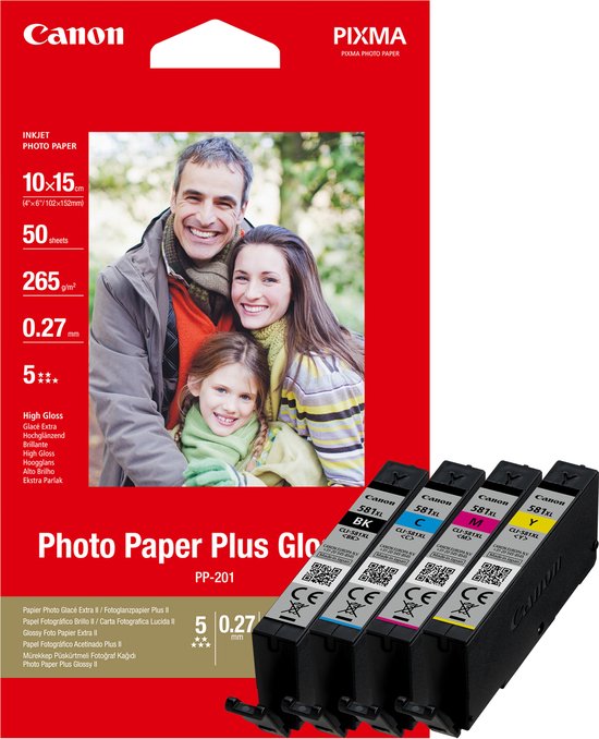 Canon CLI-581XL - XL Inktcartridge multipack - Zwart / Cyaan / Magenta / Geel