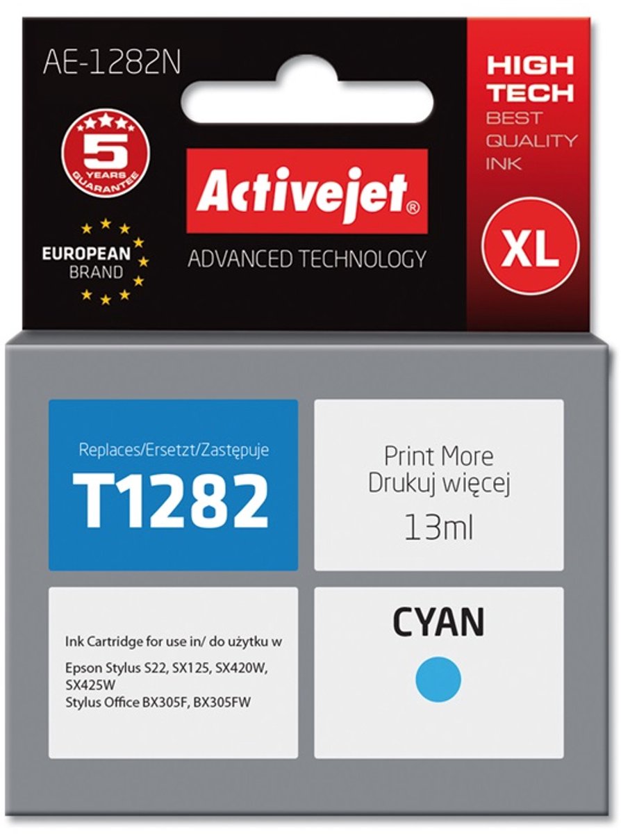 Originele inkt cartridge Activejet AE-1282N Cyaan