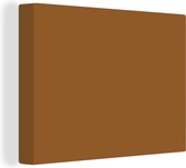 Canvas Schilderij Bruin - Aardetint - Effen kleur - 120x90 cm - Wanddecoratie