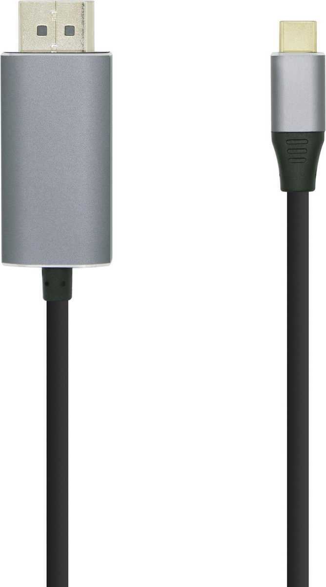 AISENS A109-0395 video kabel adapter 1,8 m DisplayPort USB Type-C Aluminium, Zwart