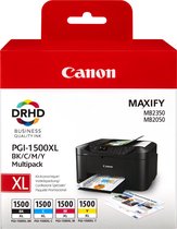Bol.com Canon PGI-1500XL - Inktcartridge / Zwart / Cyaan / Magenta / Geel / Hoge Capaciteit aanbieding
