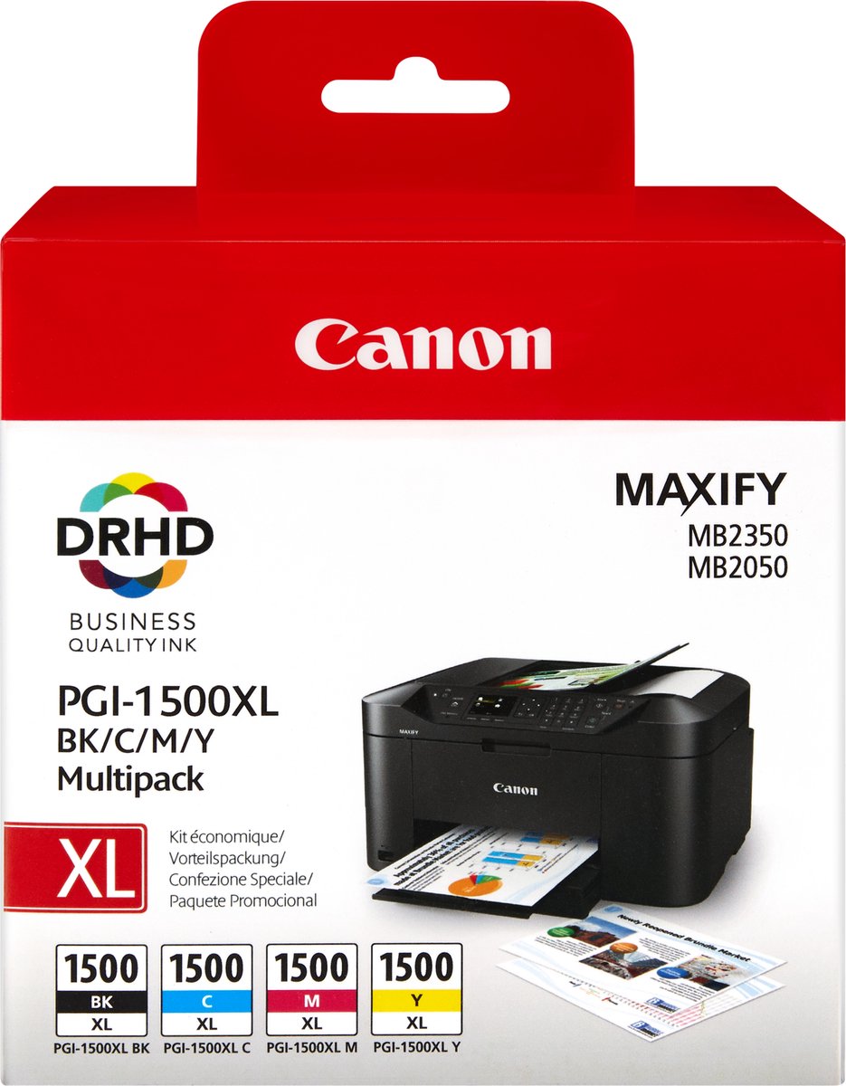 Canon PGI-1500XL - Inktcartridge / Zwart / Cyaan / Magenta / Geel / Hoge Capaciteit