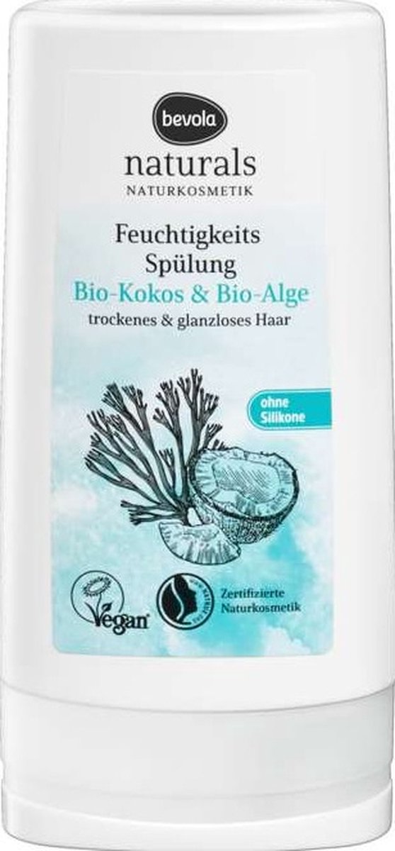 Hydraterende conditioner bio-kokosnoot en bio-algen - vegan - 200 ml Bevola Naturals