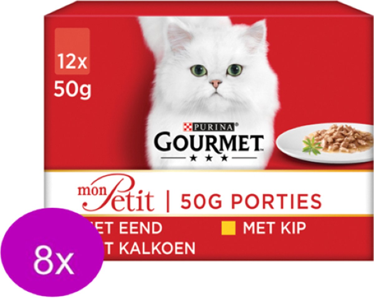 8x Gourmet Mon Petit - Gevogelte - Kattenvoer - 12x50g